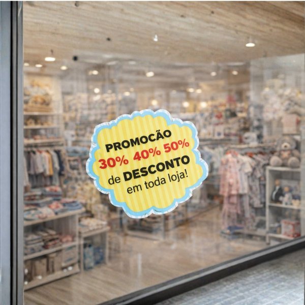 Adesivo de Vitrine - Nuvem