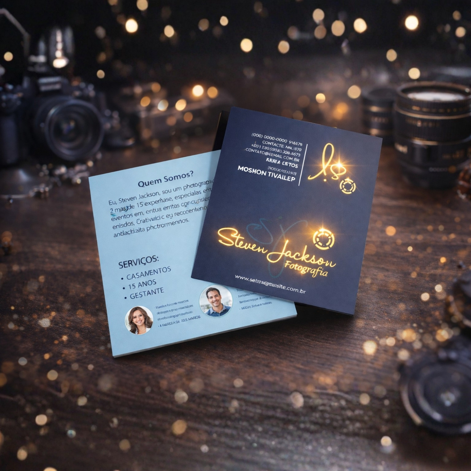 Cartões de Visita Duplo Hot Stamping