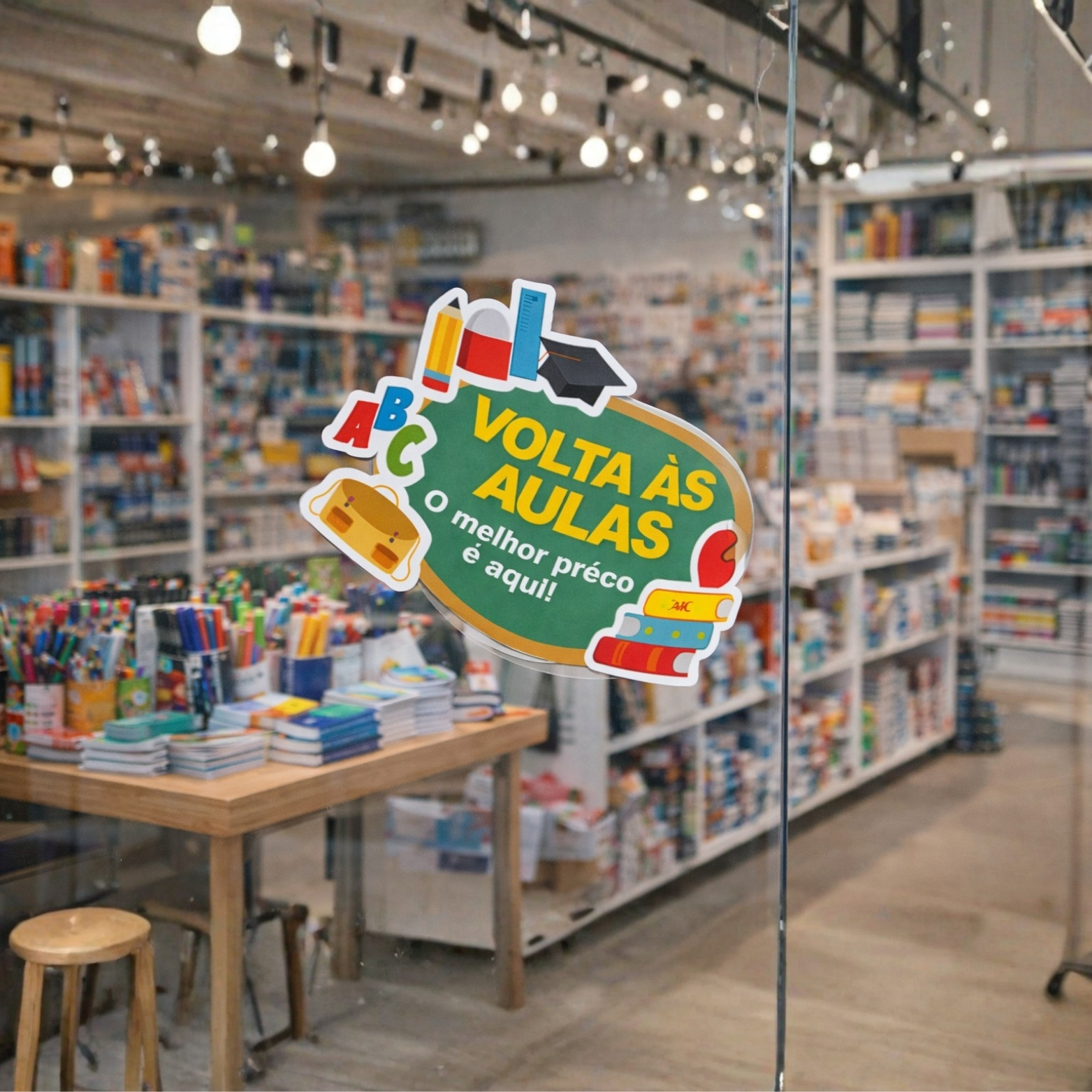 Adesivo de Vitrine - Volta às Aulas