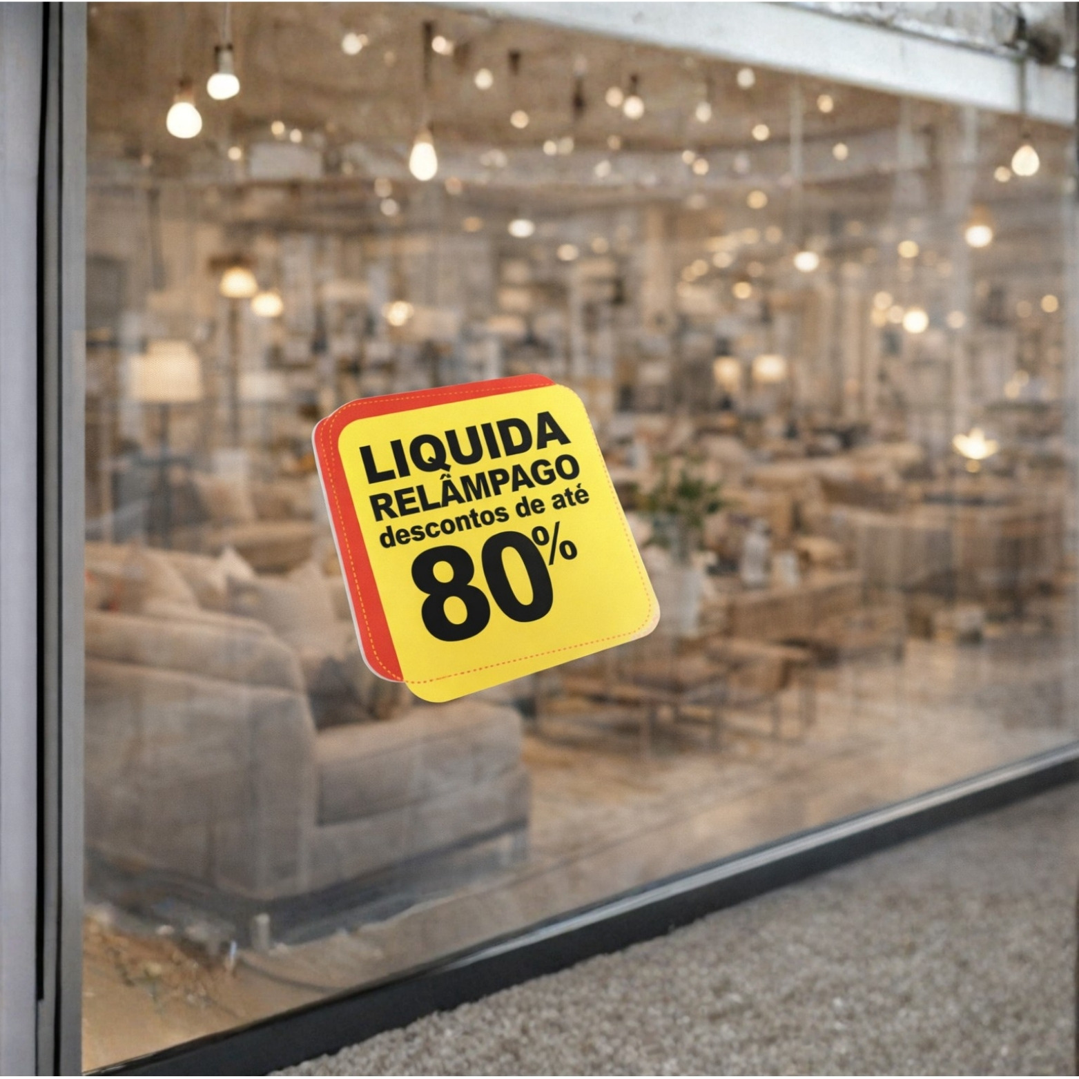 Adesivo de Vitrine - Cantos Arredondados