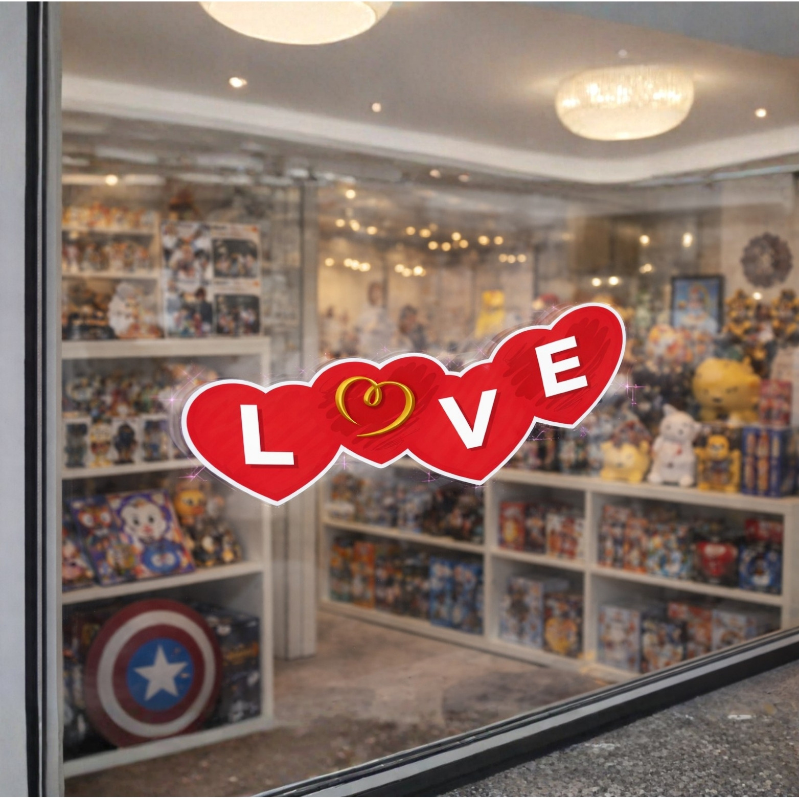 Adesivo de Vitrine - Love