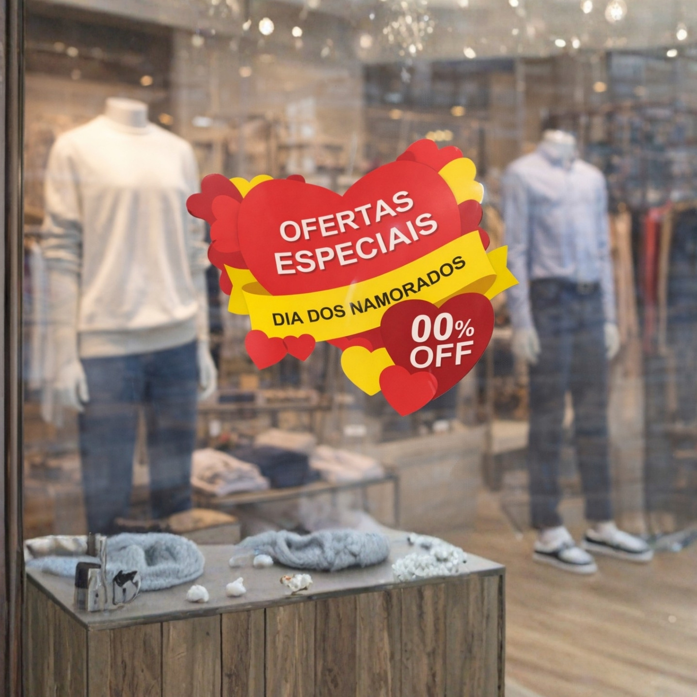 Adesivo de Vitrine - Coração